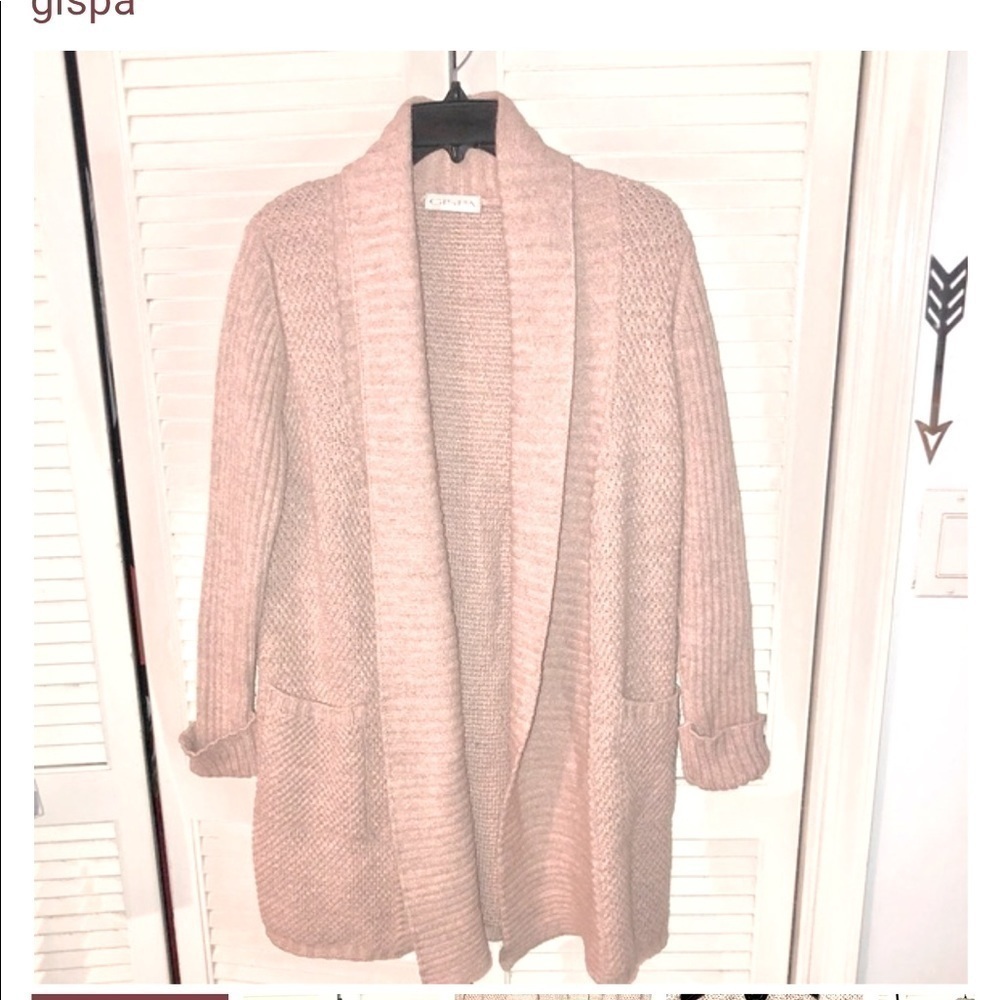 Gispa made in Italy Pink knit cardigan sweater grannycore